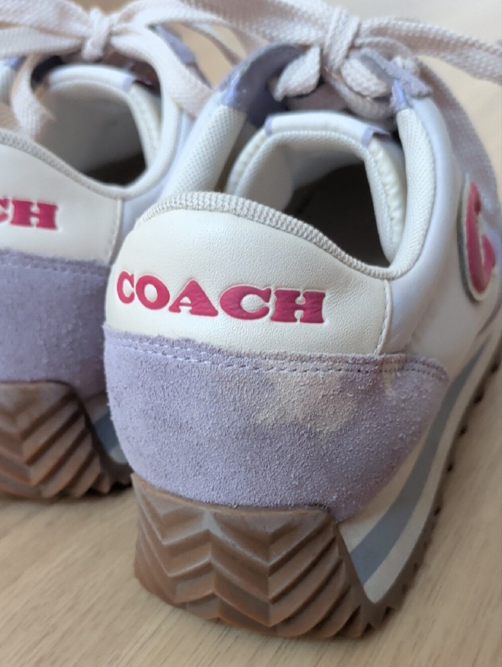 ❤️ Coach Women's Running Sneakers Light Purple And Red - Picture 5 of 11